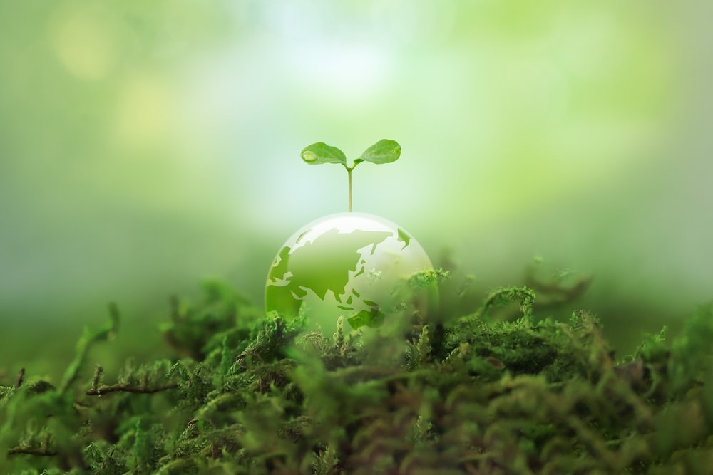 A Green Globe shining green light